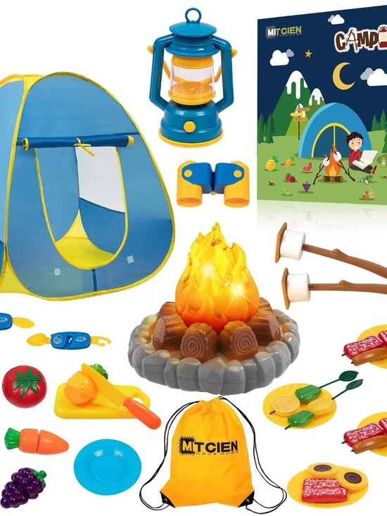 Other - Kids Camping Play Tent with Toy Campfire / Marshmallow /Fruits Toys for Boys Gir